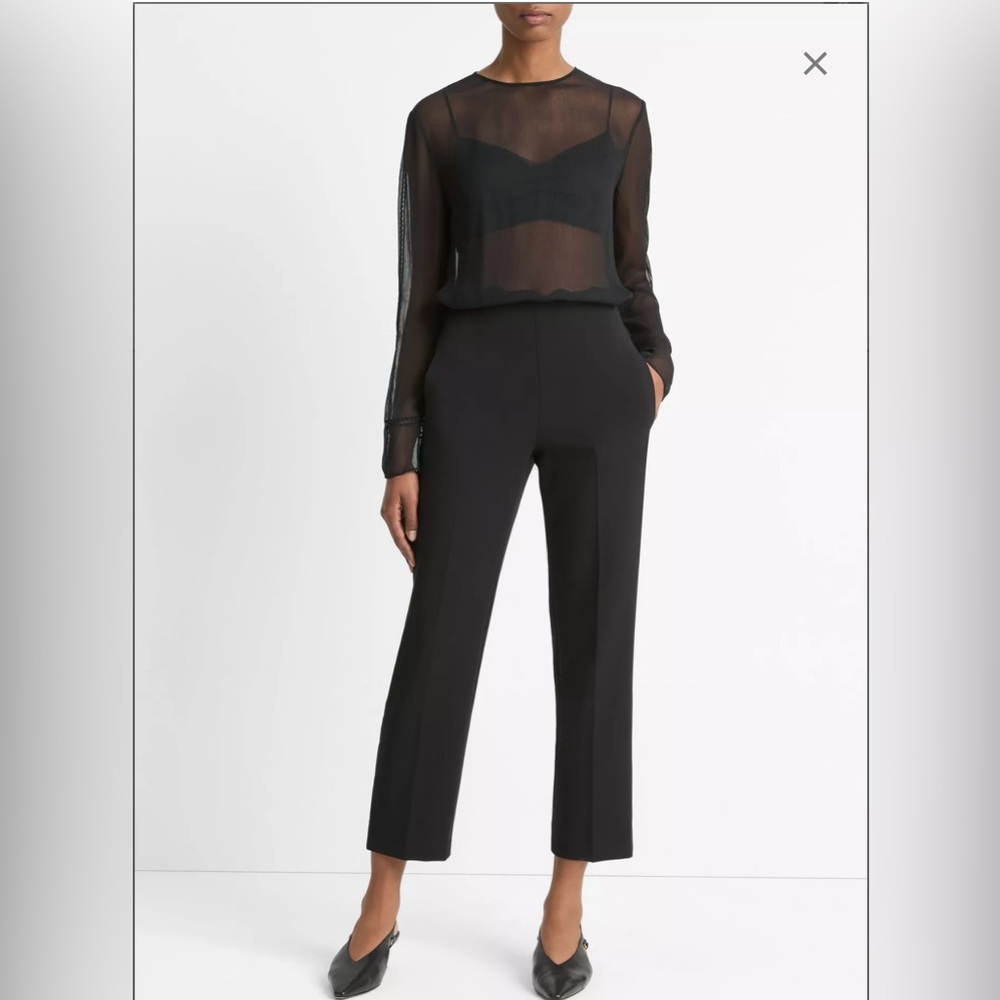 Vince velvet trim pull on pants black size M